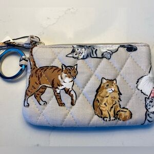 Vera Bradley Zip ID Case with Key Ring in A Cat’s Life.  NEW
